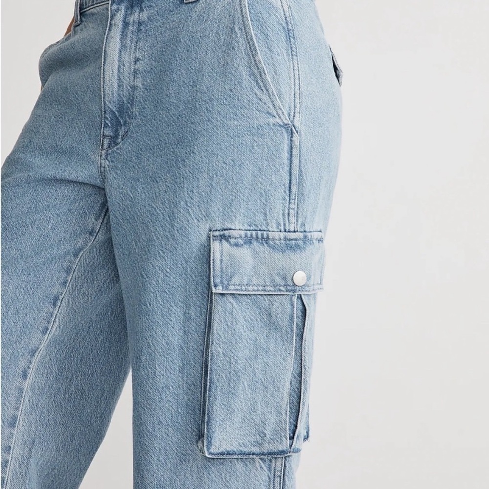 NWT Madewell Low-Slung Straight Cargo Light Wash Jeans Sz 30 - Picture 3 of 15